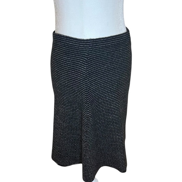 Theory - "Doreene O Noble" Mini Skirt, A-Line, Wool - Size M, Black, Blue, White - Picture 5 of 13